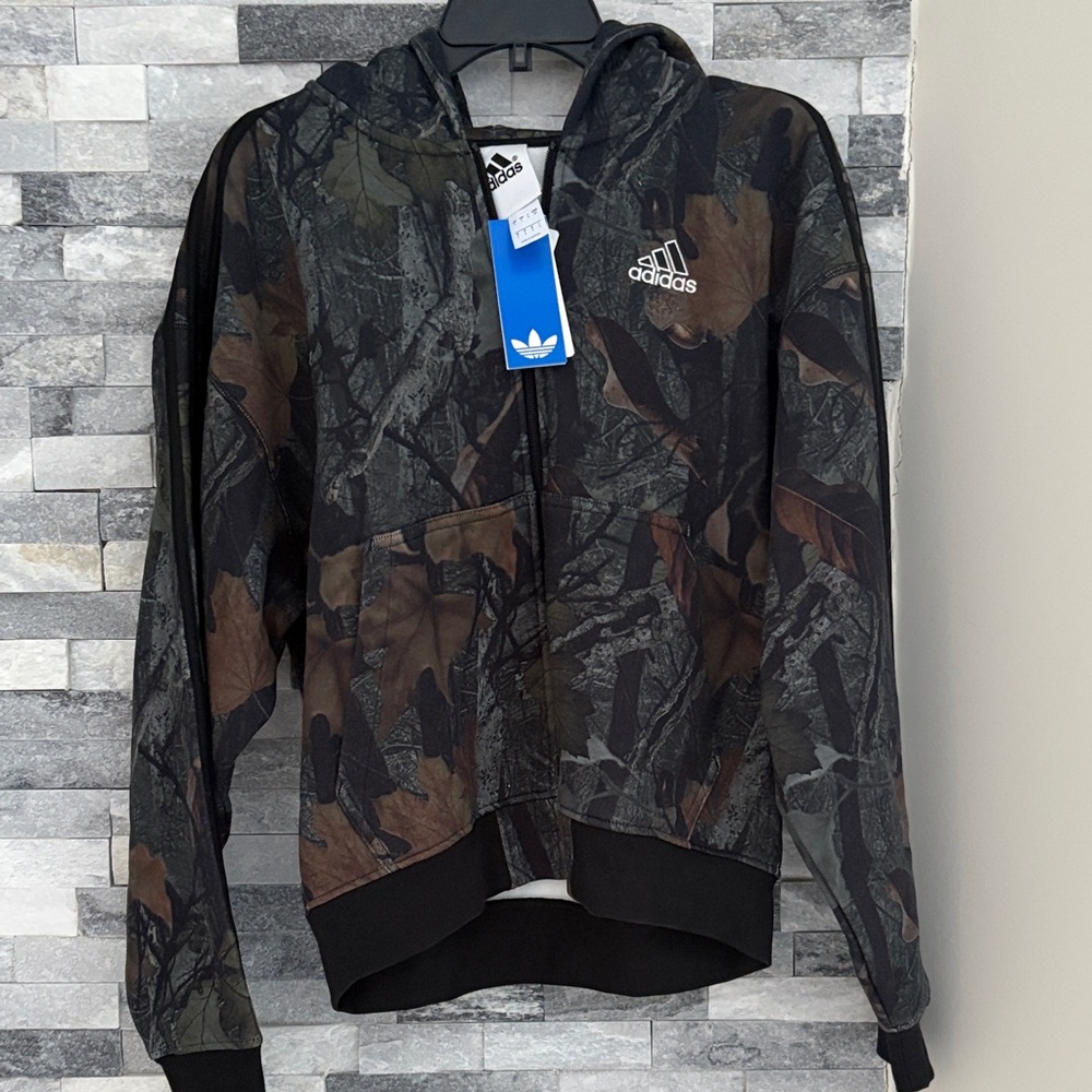 Adidas men's real tree camo zip up hoodie size small new with tags